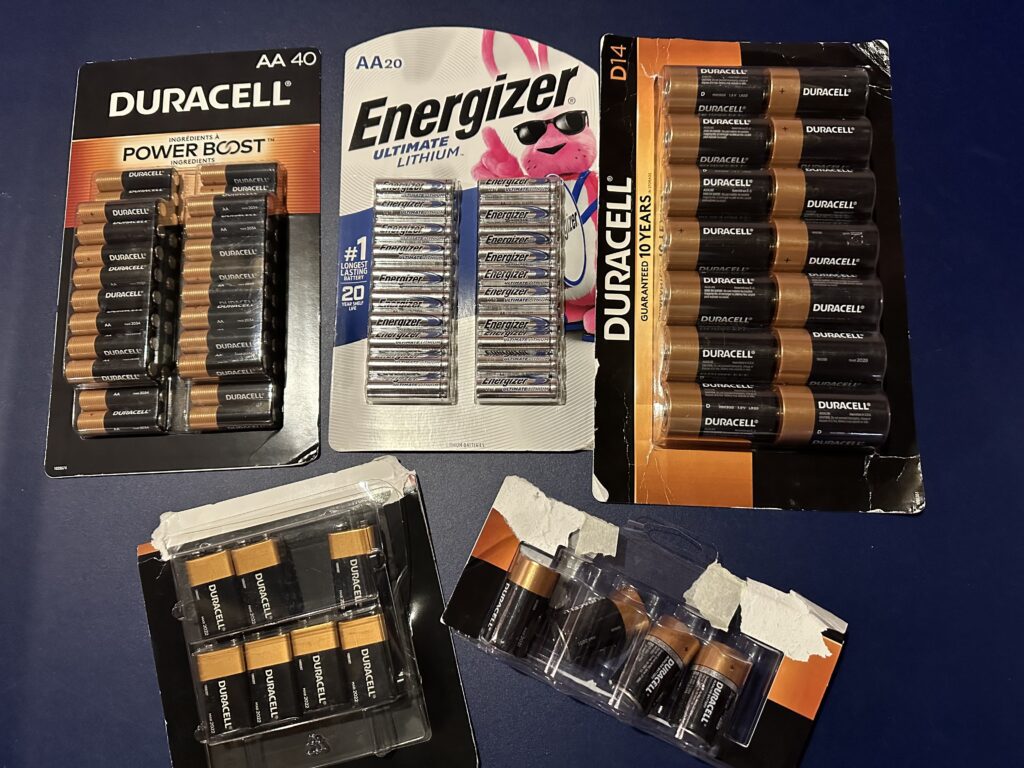 Batteries in original packaging.