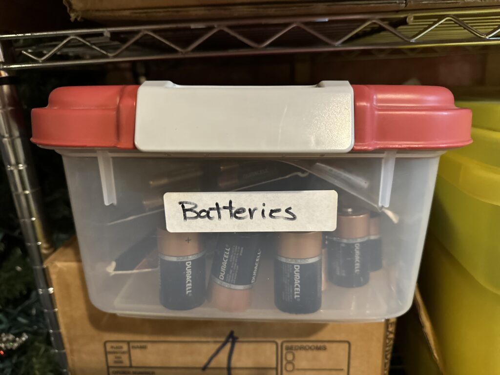 Image showing one way to store batteries long term.