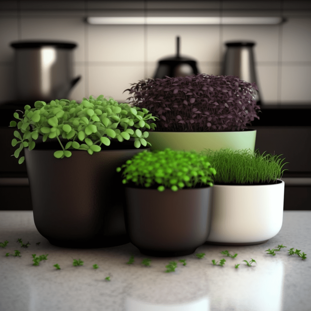 Assortment of healthy microgreens.