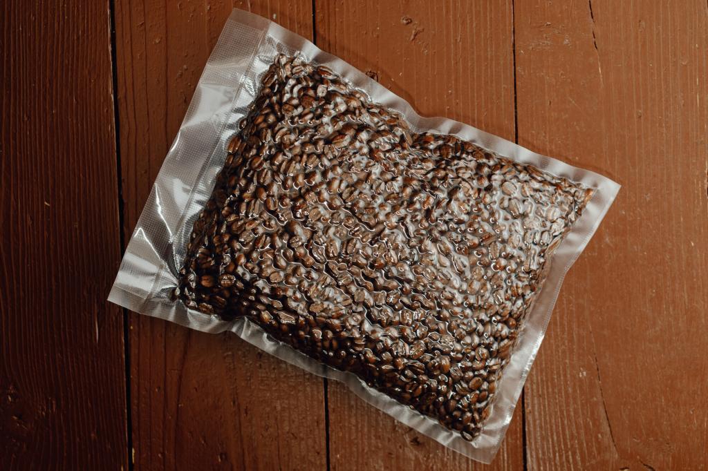 Vacuum sealed coffee beans