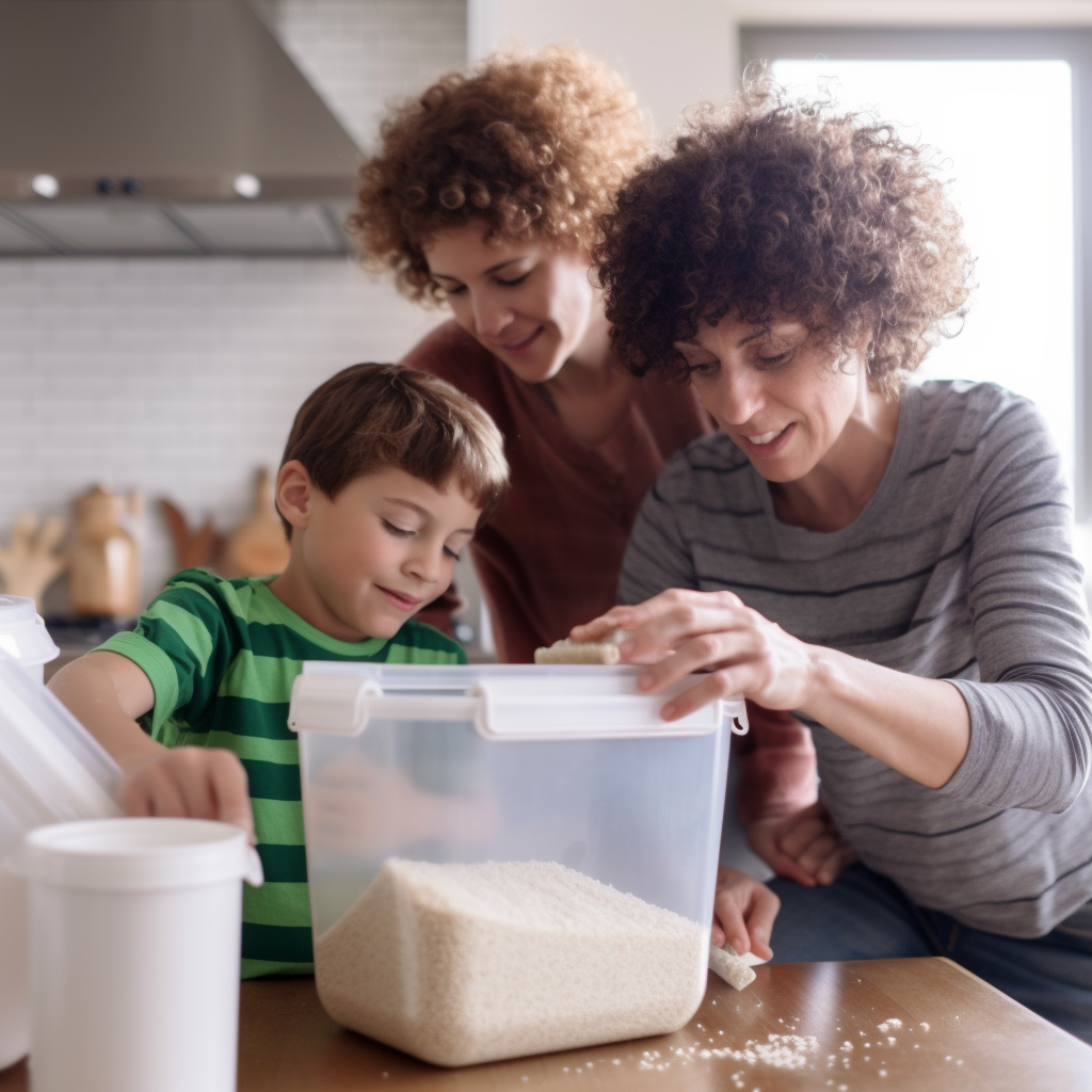 Family storing sugar.