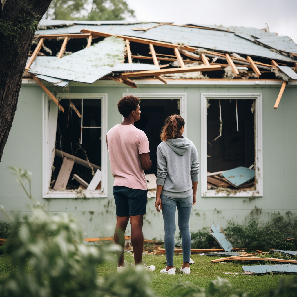 Couple wishing they bought the best hurricane impact windows for their home after their house is destroyed.
