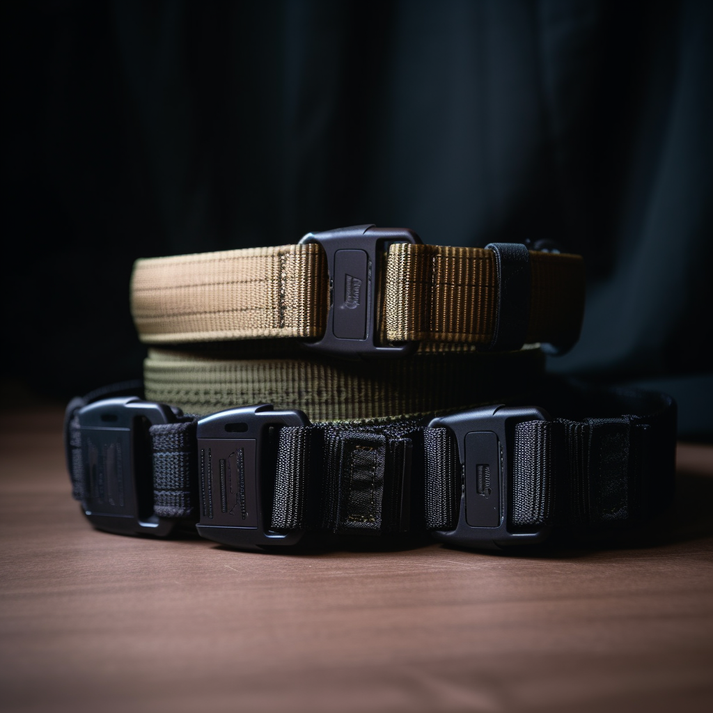 Image of 3 tactical survival belts. 