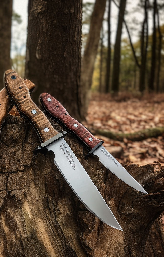 Photo of two survival knives. 