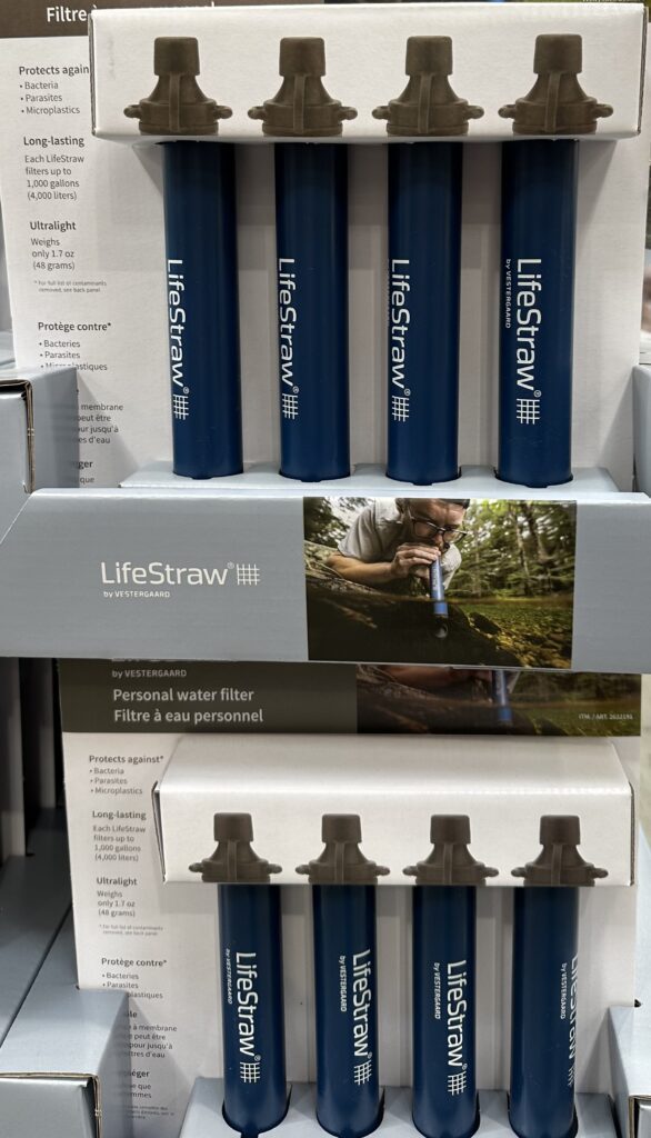 Photo of Life Straws at the store.