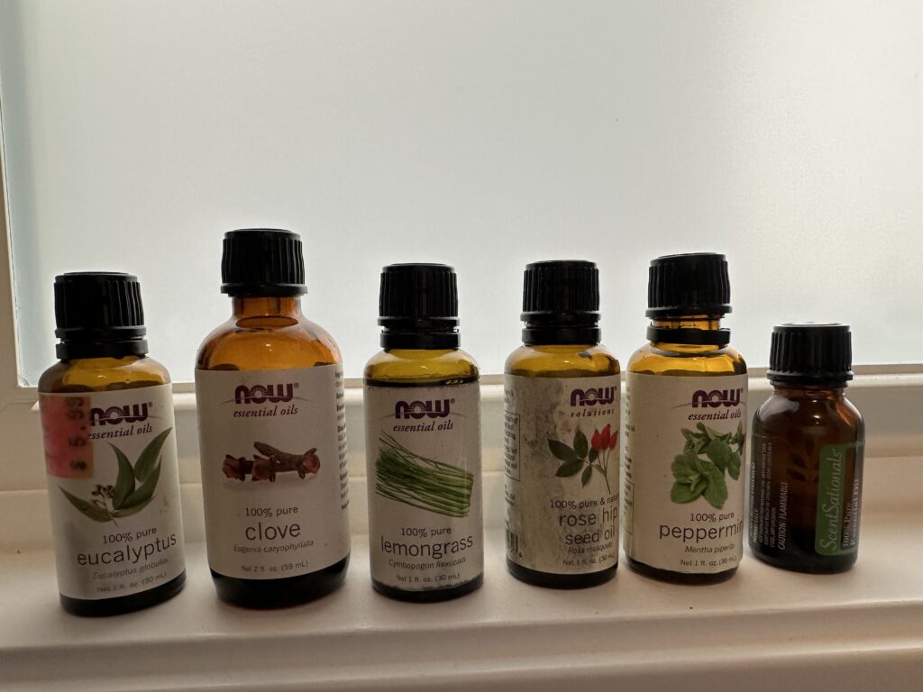 Essential oils for making healing salve.