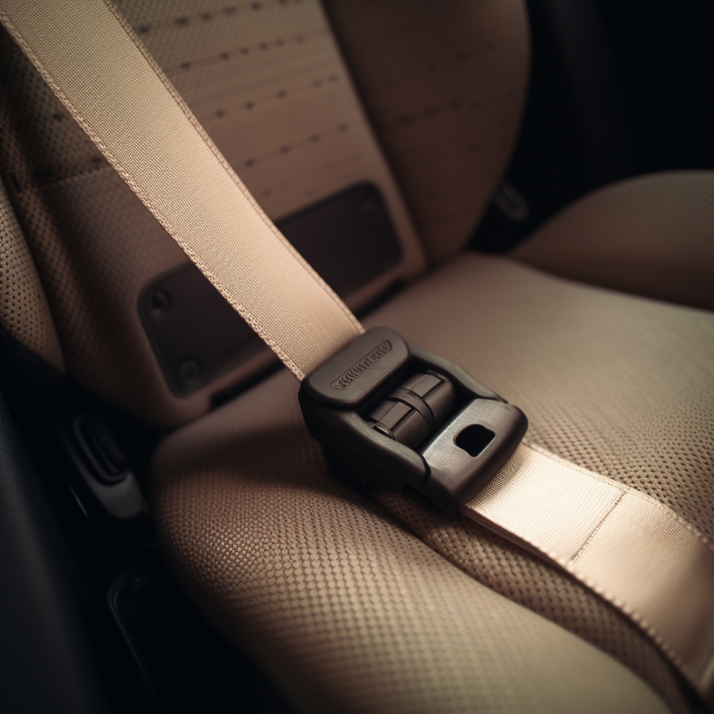 Photo of a car seat belt, your primary defense on how to survive a car crash.