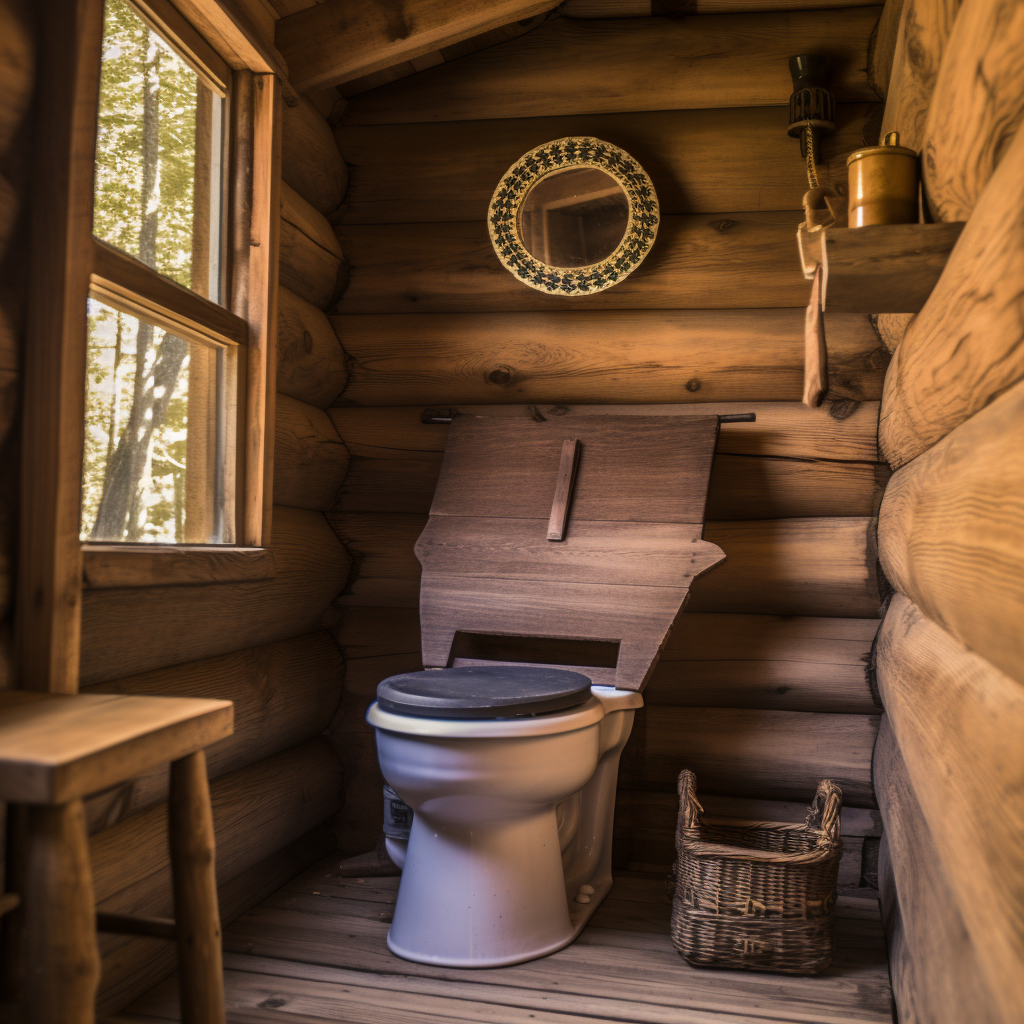 Image of a dry flush toilet in a tiny home.