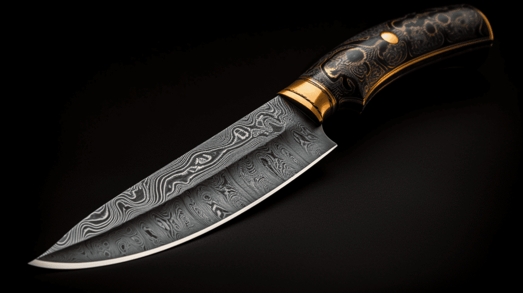 Photo of a Damascus knife.