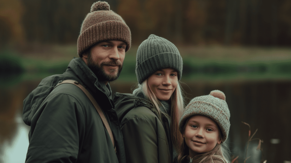 Family in hats.