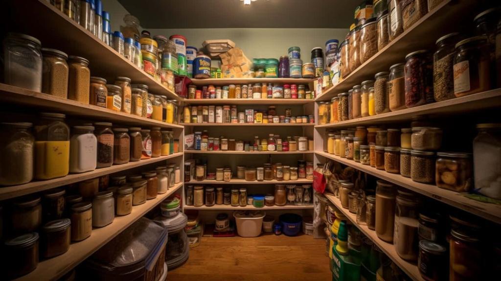 Photo of a stocked pantry.