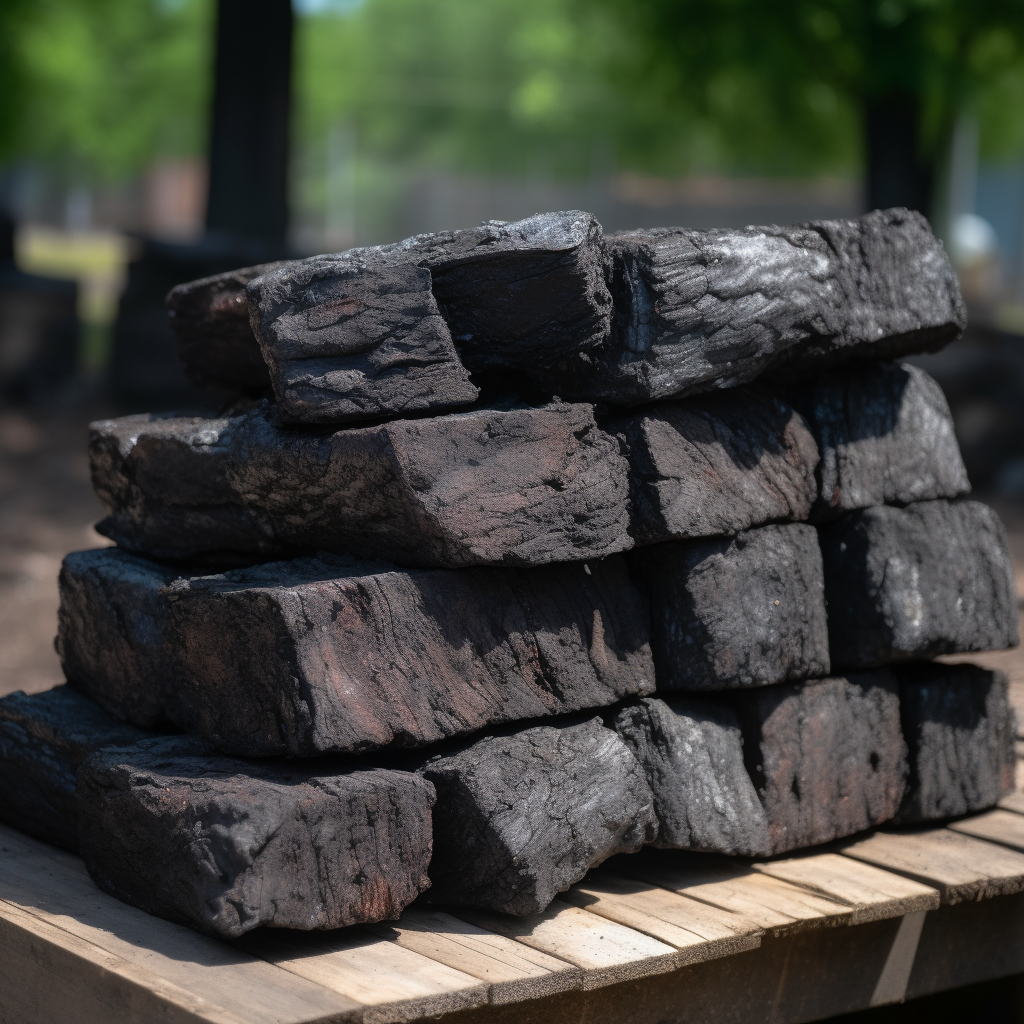 Photo of charcoal bricks.