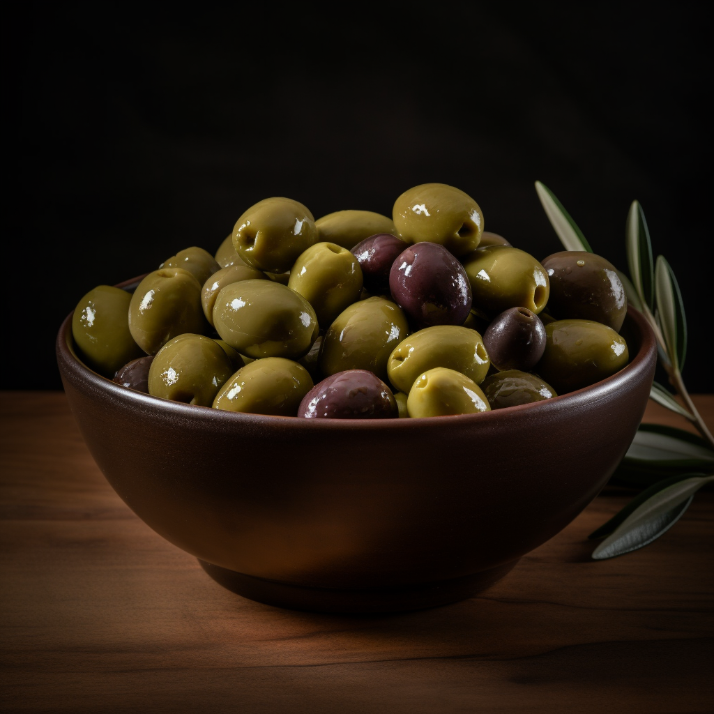 Photo of a bowl of olives.