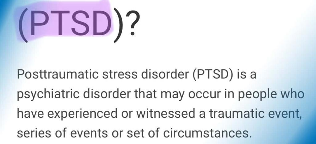 Photo of the definition of PTSD
