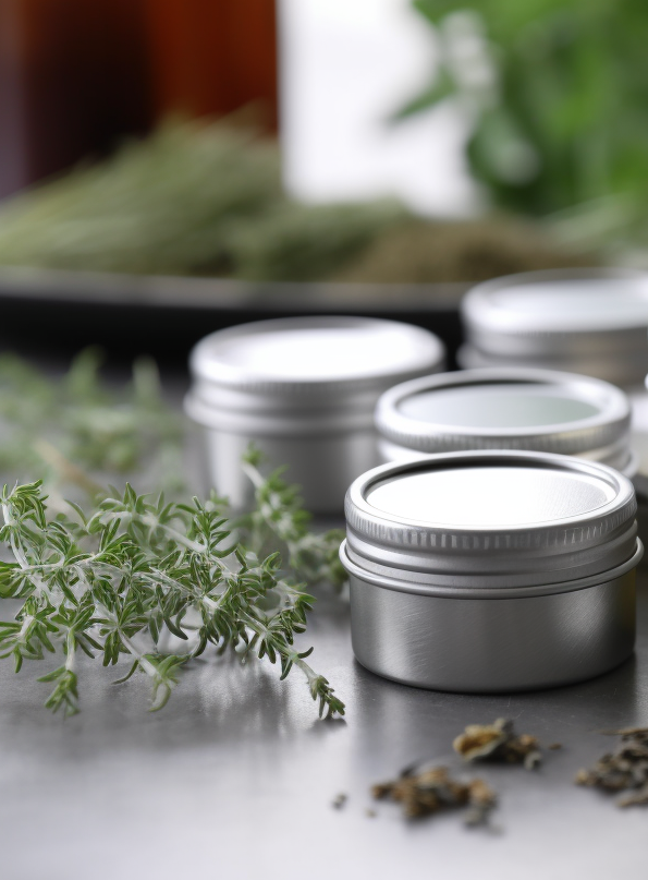 Photo of small containers of healing salve.