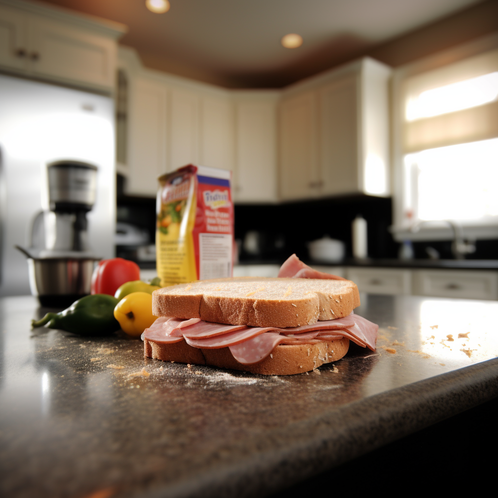 Photo of a SPAM sandwich.