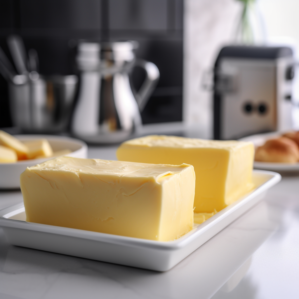 Photo of butter on a counter.